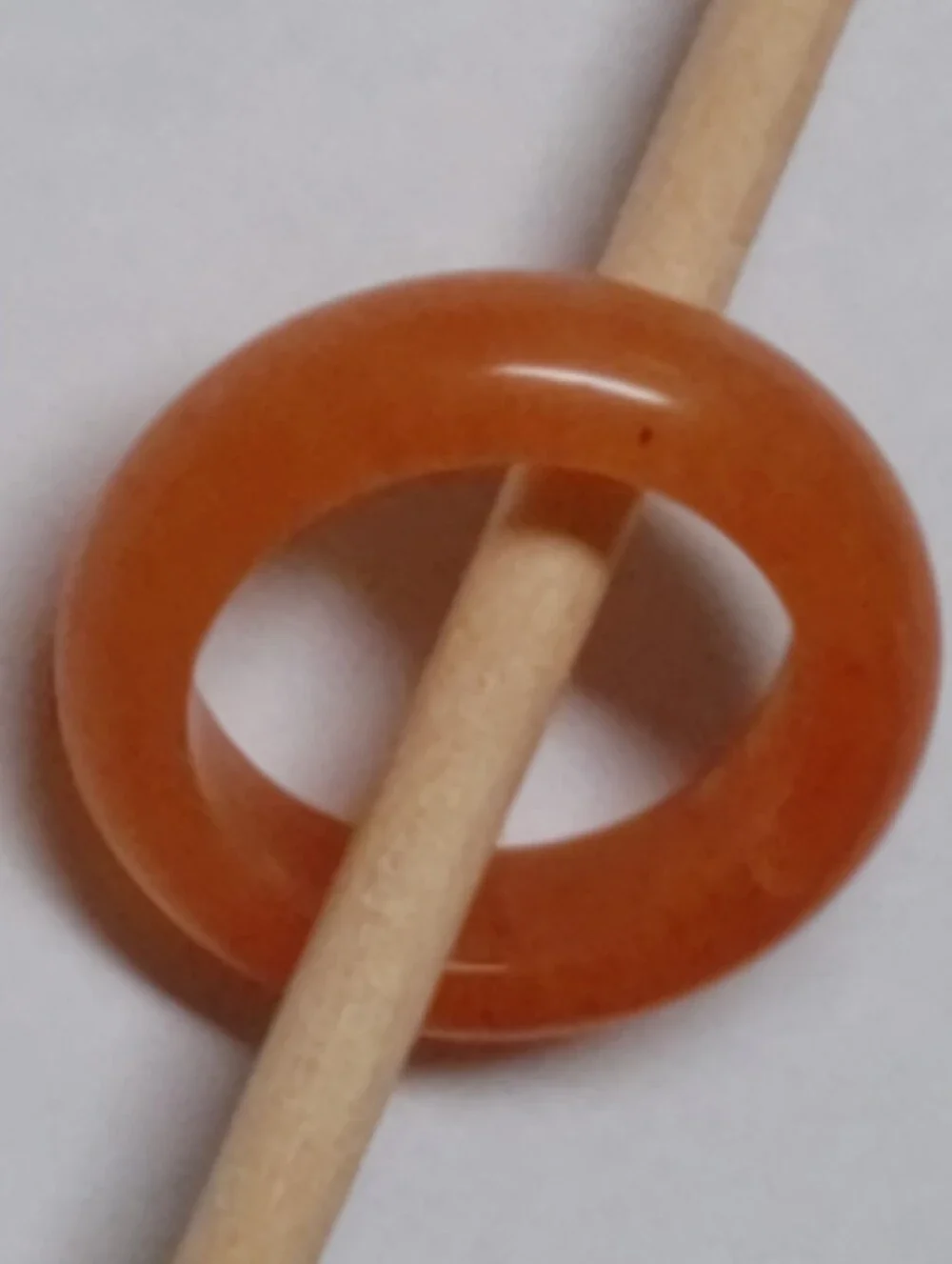Orange Jade Band Ring Sz 5.5-5.75